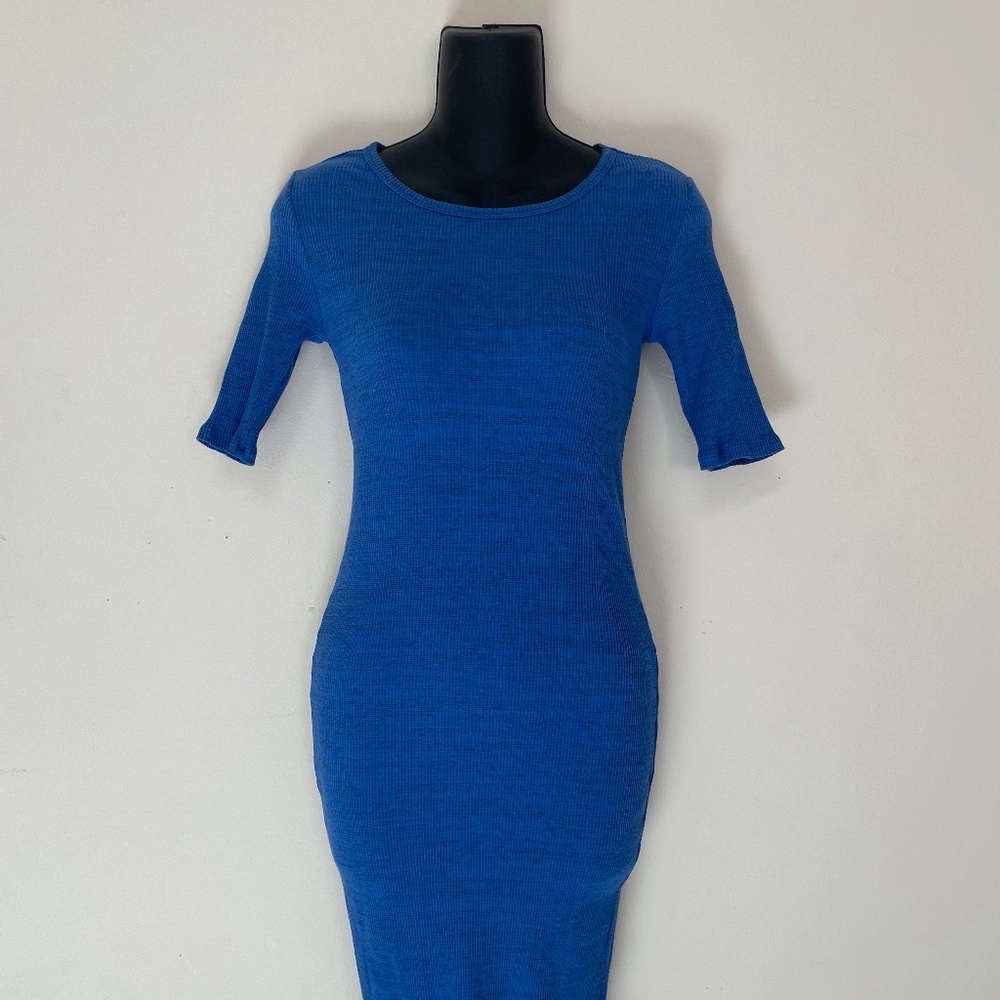 LuLaRoe Julia Dress - Textured Cobalt Blue - XS